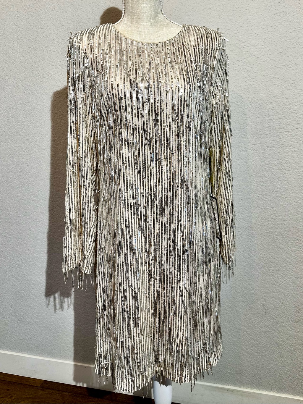Women's Silver Fringe Party Dress 14